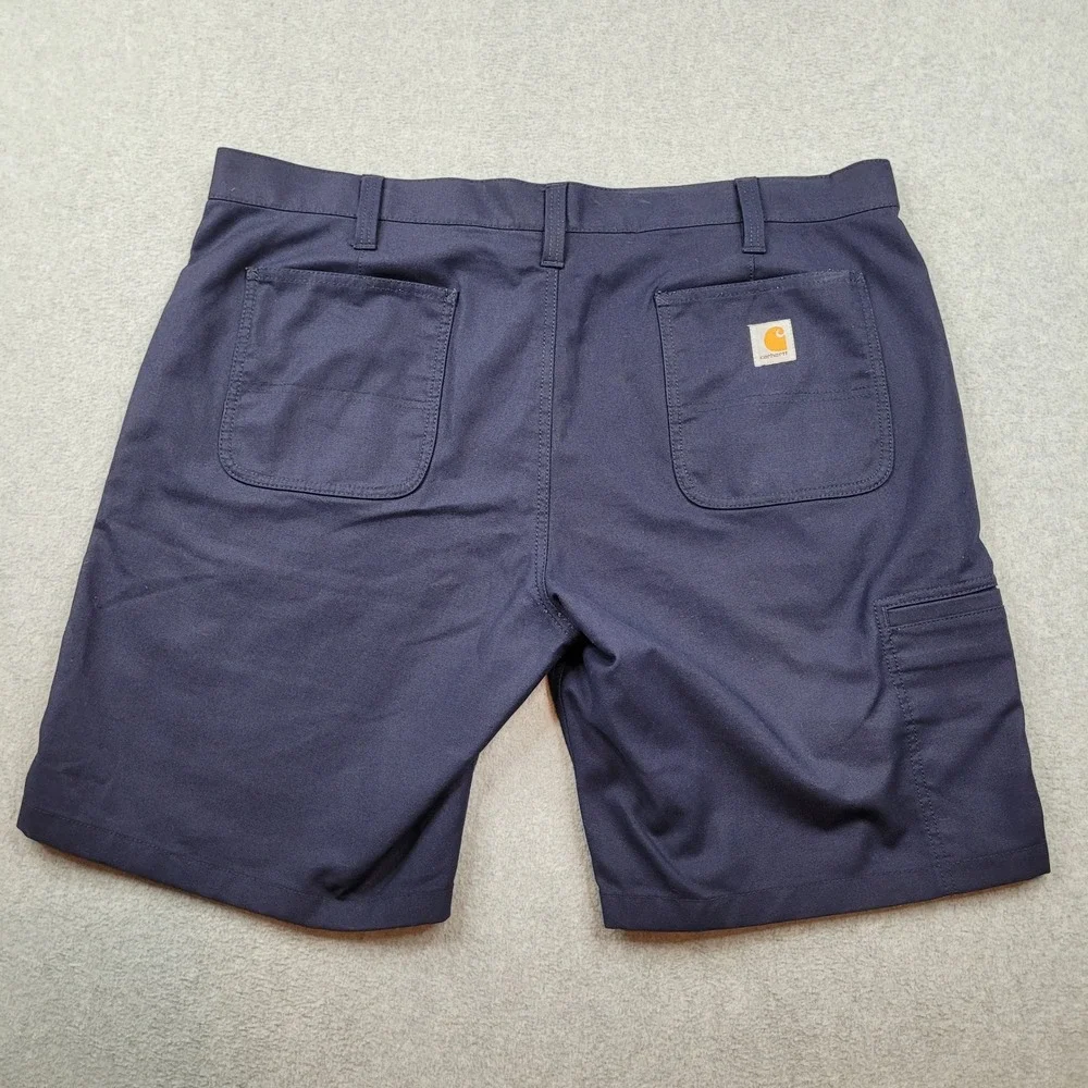 Carhartt Rugged Flex Shorts Mens 42 Navy Blue Relaxed Fit Work 103111 412